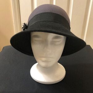 JACLYN SMITH Hat 100% Wool Gray/Black